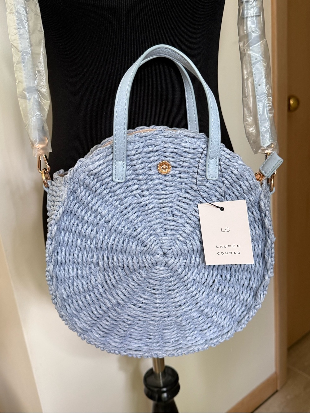 NWT ROUND STRAW HANDBAG - Picture 2 of 5